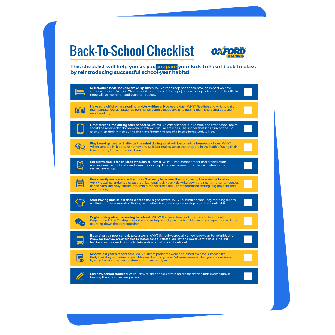 Back to School Checklist PDF